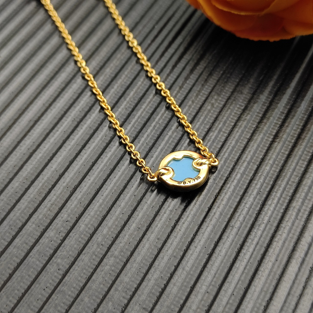 David Yurman Gold Round Turquoise Bracelet with Diamonds - Picture 4 of 6